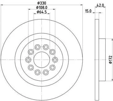 HELLA JAGUAR Гальмівний диск задн. S-TYPE II 4.2 01-, XJ 4.2 03- Hella pagid 8DD 355 116-711