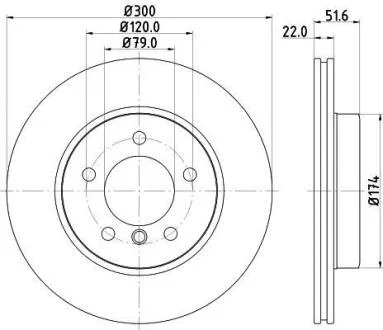 HELLA PRO BMW диск гальмівний перед. E36/46 Hella pagid 8DD 355 106-551