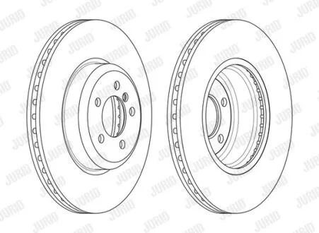 Гальмівний диск пер. BMW 3 (F30/F31/F80)/4 (F32/F33/F82/F83/F36) 11- (370*73,1) Jurid 563133JC-1
