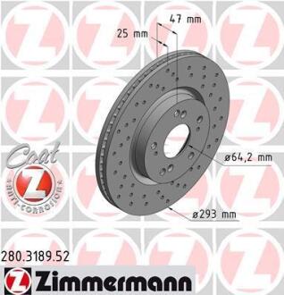 Диск гальмівний SPORT Z ZIMMERMANN 280318952