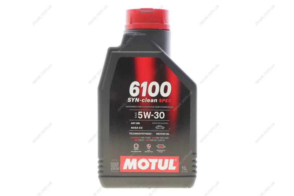 Олива моторна Technosynthese д/авто 6100 Syn-clean Spec 5W30 1L MOTUL 814311 (фото 1)