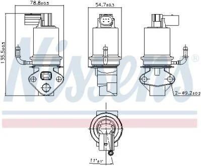 VW Клапан EGR Audi A3, Caddy III, Golf IV, Touran, Skoda Octavia I,II 1.6 97- NISSENS 98201