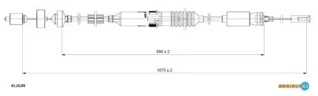 RENAULT трос зчеплення ESPACE 1.9 99-02 ADRIAUTO 41.0199
