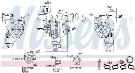 Турбіна Caddy/Golf/Jetta/Passat/Tiguan 2.0TDI 05- (81/100/103kW) NISSENS 93285