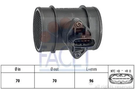 Датчик масової витрати повітря FACET 10.1264
