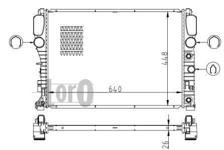 Радіатор охолодження двигуна MB W211/S211/C216 02-10 (+/- AC) LORO DEPO 054-017-0033-B