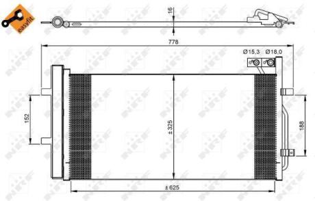 Радіатор кондиціонера NRF 350029