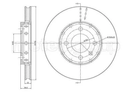 VW Диск гальмівний передній Up,Load,Skoda Citigo,Seat 11- CIFAM 800-1371C