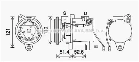 AVA SMART Компресор кондиціонера CABRIO 0.6-0.8, CITY-COUPE 0.6-0.8, FORTWO 0.6-0.8 AVA COOLING MCAK019