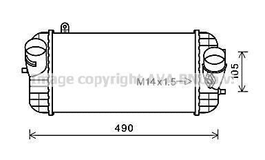 AVA HYUNDAI Інтеркулер GRAND SANTA FE 2.2 13-, SANTA FE III 2.0, 2.2 12-, KIA AVA COOLING HY4326