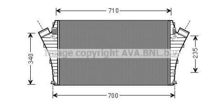AVA OPEL Інтеркулер Signum, Vectra C 1.9CDTI, Fiat, Cadillac, Saab 9-3 AVA COOLING OLA4491