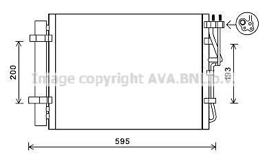 AVA HYUNDAI Радіатор кондиціонера (конденсатор) ix20 1.4, 1.6 10-, KIA AVA COOLING KA5198D