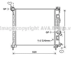 AVA OPEL Радіатор системи охолодження двигуна MERIVA B 1.4 10- AVA COOLING OL2562