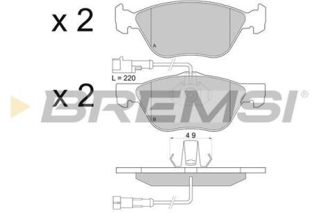 Гальмівні колодки перед. FIAT BRAVO/STILO/PUNTO 1.8-2.4 96-14 (ATE) Bremsi BP2673