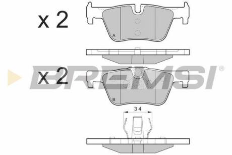 Гальмівні колодки зад. F36/F23/F34/F22/F33/F32/F21/F31/F20/F30 11- Bremsi BP3494