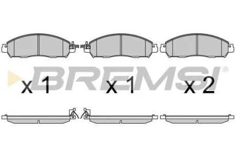 Гальмівні колодки перед. NAVARA NP300 2.3-2.5 dCi 14- (AKEBONO) Bremsi BP3721