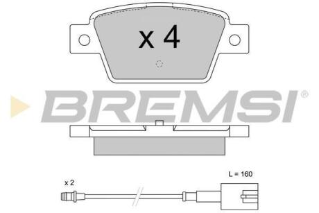 Гальмівні колодки зад. Alfa Romeo Mito/Fiat Bravo 99- Bremsi BP3511