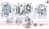 CITROEN Компресор кондиціонера C4 II 2.0 09-, C5 III 2.0 08-, DS4 2.0 11-, PEUGEOT NISSENS 890420 (фото 1)
