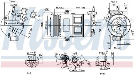 FORD Компресор кондиціонера FOCUS III 2.0 12-, KUGA II 2.5 14- NISSENS 890639