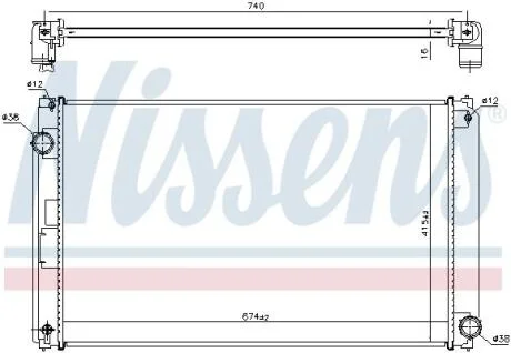 TOYOTA Радіатор системи охолодження двигуна RAV 4 IV 2.0 12-, LEXUS NISSENS 606610