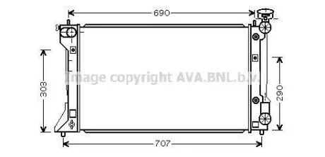 AVA TOYOTA Радіатор охолодження двиг. (з осушувачем) Avensis 2.0/2.4 03- AVA COOLING TO2293