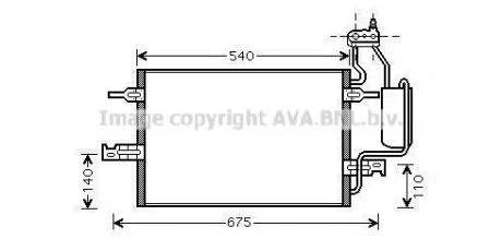 AVA OPEL Радіатор кондиціонера (конденсатор) з осушувачем Meriva A 03- AVA COOLING OL5349D