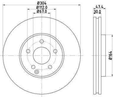 Диск гальмівний PRO High Carbon передній Hella pagid 8DD355128641