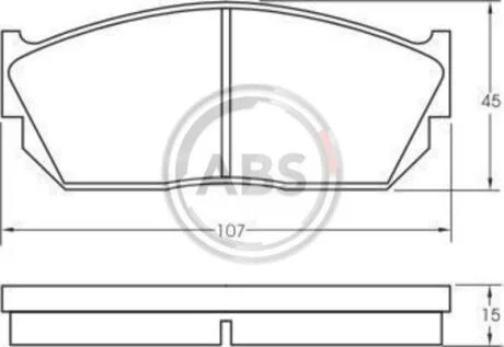 Гальмівні колодки перед. HONDA CIVIC III 1.2-1.5 83-87 A.B.S. A.B.S. 36495