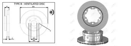 Диск тормозной задний MB Sprinter 3-t Bus (B903) (02/95-05/06) APPLUS APLUS 62015AP