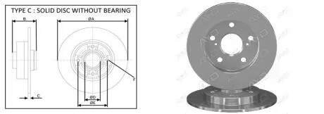 Диск тормозной задний Toyota Auris (_E15_) (10/06-09/12) APPLUS APLUS 61593AP