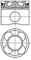 Поршень с кольцами і пальцем (размер отв. 70 / +0.40) OPEL ASTRA J 1.3 дизель NURAL 87-435706-10