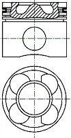 Поршень с кольцами і пальцем (размер отв. 70 / +0.40) OPEL ASTRA J 1.3 дизель NURAL 87-435706-10