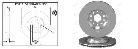 Диск тормозной задний (кратно 2) Audi A3 Sportback (8YA) (11/19-) APLUS 61948AP