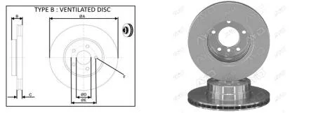 Диск тормозной передний (кратно 2) BMW 5 (E60) (12/01-03/10) APLUS 61556AP
