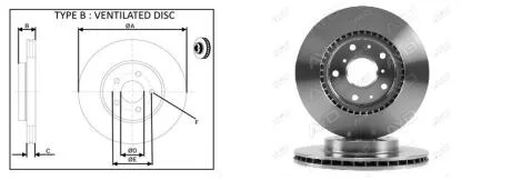 Диск тормозной передний (кратно 2) Suzuki SX4 (EY, GY) (06/06-12/15) APLUS 61423AP