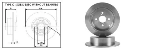 Диск тормозной задний (кратно 2) Toyota Corolla (_E12_) (01/01-12/07) APLUS 61363AP