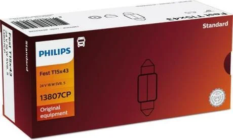 Лампа (картон 10шт) C18W 24В 18Вт Standard PHILIPS 13807CP