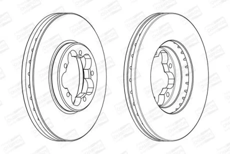 Гальмівний диск перед. Transit 12- 2.0-2.2 компл. 2шт CHAMPION 563123CH