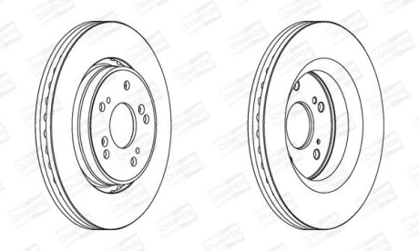 Диск тормозной передний (кртано 2) Honda CR-V (III,IV) CHAMPION 562746CH
