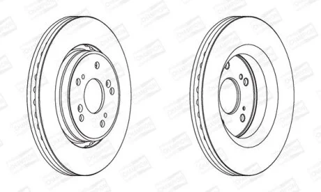 Диск гальмівний передній (кртано 2) Honda CR-V (III,IV) CHAMPION 562746CH