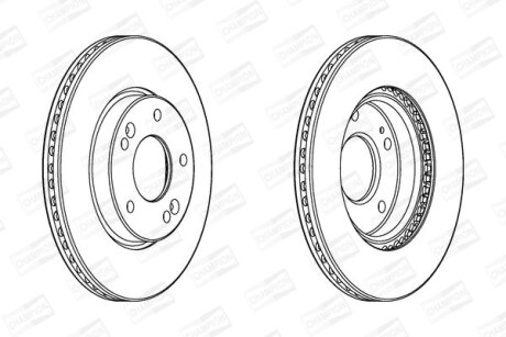 Диск тормозной передний (кртано 2) Hyundai Elantra (V,VI), i30 (11-)/ Kia Ceed (CHAMPION 562986CH