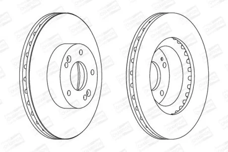 Диск тормозной передний (кртано 2) Hyundai Sonata V, Tucson (04-10)/ Kia Sportag CHAMPION 562755CH