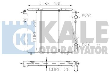 KALE RENAULT Радиатор охлаждения R19 I,II 1.4/1.7/1.9D 88-95 Kale oto radyator 108600