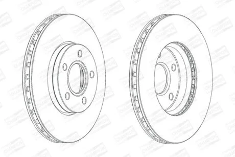 Диск гальмівний передній (кртано 2) Ford Focus III CHAMPION 562752CH