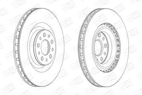 Диск гальмівний передній (кртано 2) Fiat Doblo (10-)/ Opel Combo (12-) CHAMPION 562760CH