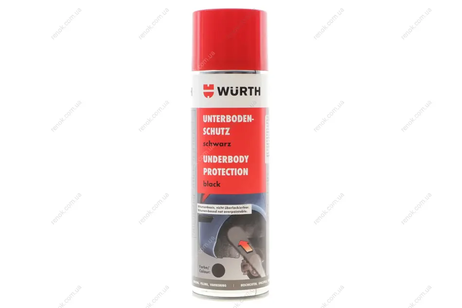 Засіб для захисту днища автомобіля, спрей, чорний, 500 ml {арт. } WURTH 0892073 (фото 1)