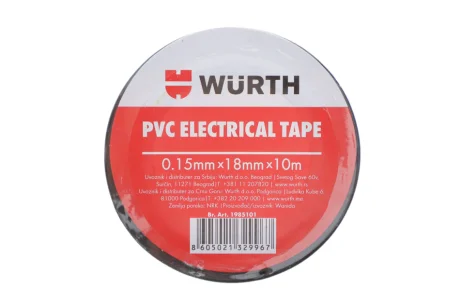 Ізоляційна стрічка PVC, чорна, 18мм/10м {арт. } WURTH 1985101
