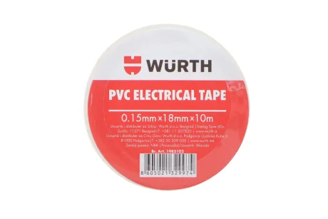 Ізоляційна стрічка PVC, біла, 18мм/10м {арт. } WURTH 1985102