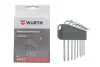 Набір ключів Г-подібних TORX з отвором, S2, TX6-25, 8 шт., RED STRIPE {арт. 575239 122} WURTH 575239122 (фото 2)