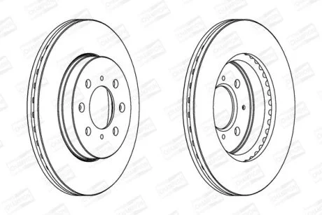 Гальмівний диск перед. Civic 89-/Jazz 08- (262x21) компл. 2шт CHAMPION 563065CH